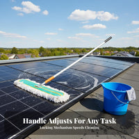 Photovoltaic Panel Cleaning Mop Adjustable Angle Head Photovoltaic Panel Washing Tool Lightweight Design Telescopic Washing Brush for Homeowners