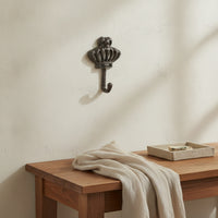 Easy to Install Crown Wall Hook Metal Decorative Wall Hook Space-Saving Hardware Vintage for Entryway, Bedroom