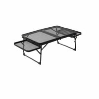 Foldable Folding Mesh Table with Side Racks Easy Assembly Portable Cook Station Lightweight Camping Furniture Sturdy Construction for Picnickers, Families, Tailgaters, Picnics, Barbecues, Tailgating, Backyard