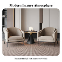 Light Luxury design Upholstered Armchair Comfortable Seat Upholstered Tub Chair Modern Design Seating Furniture long-lasting Frame for Interior Designers, Business Owners, Hotel Lobby, Reception Area, Living Room, Bedroom