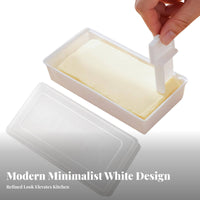 Butter Storage Box with Slicing Tool Exact Portioning Lidded Butter Keeper with Cutting Keeps Fresh Refrigerator Cheese Storage Container