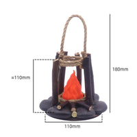 Campfire Lamp with Handle Flickering Decorative Lantern Ambient for Camping