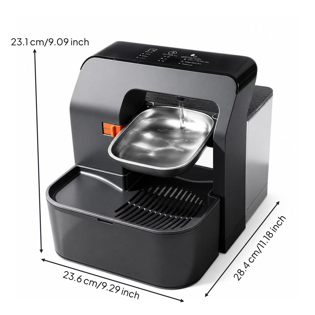 Water Dispenser with Stainless Steel Bowl Detachable Cat Water Dispenser Automatic Pet Waterer for Kitchen