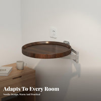 Space-Saving Floating Nightstand Foldable Design Articulating Wall Tray Multi-Purpose Side Table Long-Lasting for Apartment Dwellers, Minimalists, Students, Small Areas, Living Room, Home Awayice