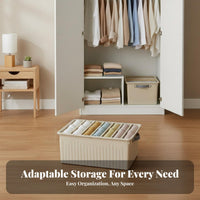 Large Capacity Compartmentalized Clothes container Stackable Wardrobe Box With Handles Closet Container particleresistant for Apartment Dwellers, Homeowners, Under Bed, Bedroom, Dorm Room, Shelves