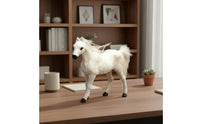 Snowy Equine Statue True to Life Realistic Horse Model Gift Idea Equine Ornament for Tabletop