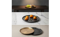 Tray with Hammered Surface Low-Profile Oval Serving Tray Lightweight for Home Decor