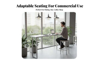 Industrial Design Backless High Stool Easy to Clean Counter Seatingtool Built-in Footrest Counter Chair Rust-Resistant for Business Owners, Homeowners, Interior Designers, Coffee Shop, Cafe, Restaurant, Small Restaurant