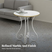 Versatile Use Pedestal Side Table Compact Design Scroll Leg End Table Easy Assembly Home Furniture Stable Base for Apartment Dwellers, Interior Decorators, Living Room, Reception Area, Small Areas, Bedroom