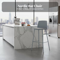 Modern Design Molded Seat Bar Stool Minimalist design High Chair Nordic Aesthetic Household Furniture With Backrest for Adults, Homeowners, Business Owners, Kitchen Island, Restaurant, Dining Room, Office