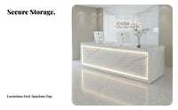 Modern Reception Desk Sturdy Construction Company Front Desk Wide Countertop Modern Checkout Counter for Receptionists, Retail Store, Boutique, Lobby