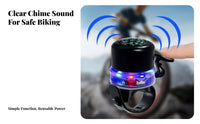 Energy-Efficient LED Bike Bell Water Resistant Bike Bell with Compass Rust-Resistant Energy-Efficient Cycle Warning Device for Mountain Bikers, Adults