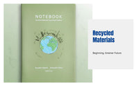 Recycled Leather Notebook, GRS Certified, Litchi Texture, Custom Monogram, Eco-Friendly Stationery