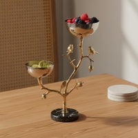 Bird on Branch Serving Bowl New Chinese Style Tree Branch Snack Dish Light Luxury Decorative Fruit Holder for Dining Table, Living Room, Hotel Lobby