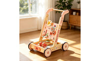 Wooden Infant Pusher with Activity Board Multi-Functional Infant Pusher with Activity Center Learning for Young Children, Infants, Nursery