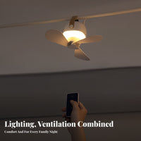 Quiet Operation USB Ceiling Fan with Light Silent Design Net Fan Lightweight for Students, Travelers, Dormitory, Nursery, Bedroom