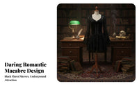 Vintage Inspired Black Bell Sleeve Dress Heart-Shaped Neckline Gothic Mini Dress women's Apparel for Young Adults, Teen Girls, Cosplayers, Halloween Party, Parties, Themed Events, Night Out