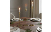 3 Pieces European Design Metal Taper Candle Holder Wrought Iron Modern Slender Candlestick Elegant Centerpiece Tall Candlestick Set for Christmas, Birthday, Wedding, Dinner Party