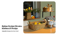 Woven Produce Holder with Handle Decorative Storage container Hollow Design