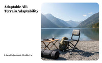 Multi-Functional multi-terrain Fishing Chair Foldable multi-terrain Fishing Recliner Adjustable Legs Folding Seat Anti-Slip Feet for fishers, Fishermen, Campers, Lakeside, Riverbank, Camping