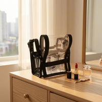 Cosmetic Organizer Bag Transparent Makeup Organizer with Strap Easy to Spotless Clear Makeup Bag for Journeyers