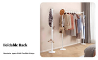 Single-Rail Clothing Stand Featuring Bottom Shelf Self-Supportingstanding Design Garment Rack Long-Endmosting and Sturdy Easy