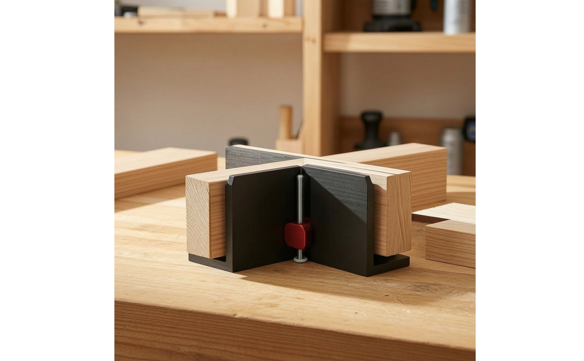 Corner Clamp with Adjustment Block 90 Degree Right-Angle Clamp Threaded Woodworking Clamping Fixture for Woodworkers, Carpenters, Frame Assembly