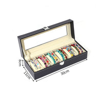 Dustproof Bracelet Storage Box Large Capacity Bracelet Organizer Box Faux Leather Exterior for Closet