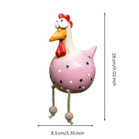 Leg-Dangling Chicken Figurine Weather-Resistant Long-Legged Chicken Decor Handcrafted Appearance Hanging Ornament for Garden