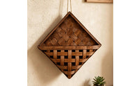Geometric Wall Basket Brown Finish Wall Hanging Basket Easy to Hang