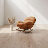 Lazy Sofa Chair Breathable Textile Eggshell Lounge Chair Soft Padding Recliner Sturdy Wood Base Living Room Furniture