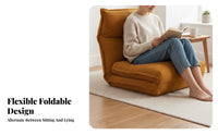 Sofa Bed Function Adjustable Backrest Lounger Foldable Design Adjustable Floor Lounger Space Saving Lounge Seating Thickly Padded for Students, Young Adults, Apartment Dwellers, Bay opening, Balcony, Lounging, Living Room