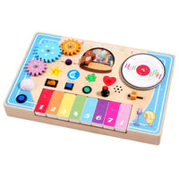 Wooden Piano Busy Board Motor Skills Kids Busy Board Toy Rounded Edges Educational Wall Toy for Home