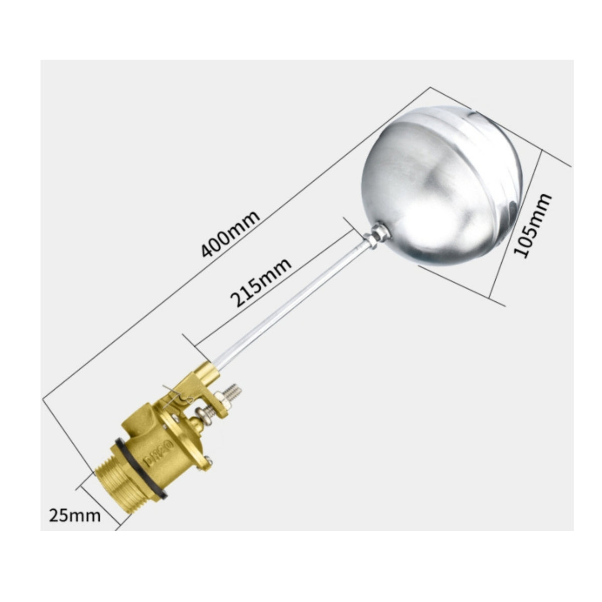 Stainless Steel Adjustable Buoyant Ball Valve Metal Arm Brass Buoyant Valve Rust Resistant