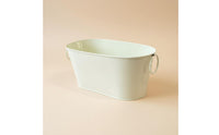 Multi-Purpose Succulent Planter Box Metal Flower Tub with Handles Oval Metal Planter for Balcony, Patio, Garden