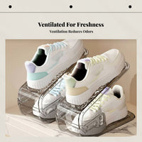 Transparent Shoe Container, Space-Saving Layered Divider, Foldable Organizer