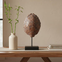 Wabi-Sabi Aesthetic Imitation Tortoise Shell Decor Vintage Look Turtle Shell Sculpture Textured Finish Tortoise Figurine Detailed Design for Tea Room, Showroom