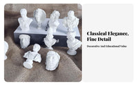 Sketching Practice Bust Compact Size Resin Plaster Cast Figure Highly Detailed Plaster-Like Bust Figurine for Interior Designers, History Enthusiasts