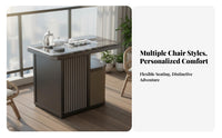 Built-in Tea Setup Space-Saving Table and Chair Set Minimalist Design Home Furniture for Apartment Dwellers, Couples, Balcony, Living Room, Kitchen