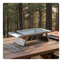Portable Folding Ember-Fired Grill Heat-Resistant Folding Ember-Fired Grill Good Air Ventilation Compact Barbecue Rack for Backyard