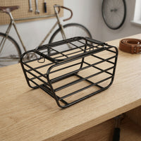 Metal Cycle Rear Pet Carrier Basket Secure Rear Rack Dog Carrier Sturdy Stable for Small Dogs, Young Dogs, Cats, Outdoor Trips, Commutes