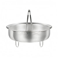 Raised Rim Stainless Steel Steaming Basket Arched Handles Stainless Steel Steamer Basket Support Feet Kitchen Tool Fine Steam Holes