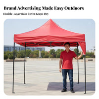 Foldable Design Folding Advertising Tent Quick Setup Four-Legged Sunshade Canopy Sturdy Frame Instant Canopy Tent Waterproof for Market Vendors, Outdoor Enthusiasts, Markets, Picnics, Camping, Backyard
