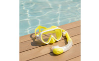 Adjustable Kids Snorkel Set Soft Silicone Snorkeling Mask Lightweight Swim Gear Compact for Youngster, Beginners