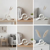 3D-Printed Flower Holder with Open Channel Curved Sculptural Flower Holder Minimalist Decor Matte for Decorators