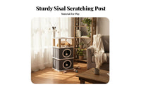 Sisal Scratching Posts Multi-Level Feline Tree with Condo Sturdy Construction doubleCondo Feline Tree with Lookout Soft Perch Activity Hub Space-Saving Design for Felines, Kittens, Indoor, Small Areas, Living Room, Home