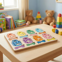 Brightly Colored Lock and Key Puzzle Fine Motor Skills Wooden Lock Matching Tray Hand-Eye Coordination for Preschoolers, Children, Classroom