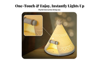 Warm Glow Tent-Shaped Night Light Type-C Charging Silicone Night Lamp Dimmable Home Lighting Portable