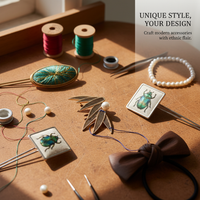 Mother-of-Pearl Inlay DIY Brooch Hairpin Base Material Kit