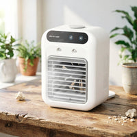 Rechargeable USB Cooling Fan Compact Mist Fan Humidifying Mini Air Cooler 2-Speed for Desk, Dorm Room
